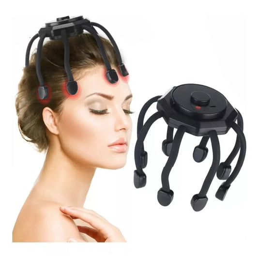 MASAJEADOR DE CABEZA ELÉCTRICO EN FORMA DE PULPO RECARGABLE